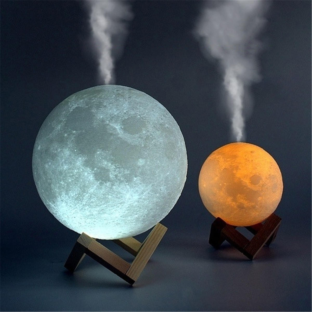 Φωτιστικό Moon Light & Υγραντήρας 15cm με 3 Χρωματισμούς LED Αφής - Led Light Humidifier
